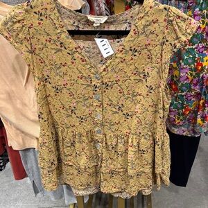Entro Mustard Floral Blouse